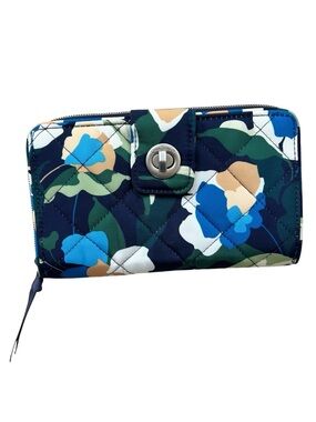 Vera Bradley RFID Turnlock Wallet, Immersed Blooms Performance Twill